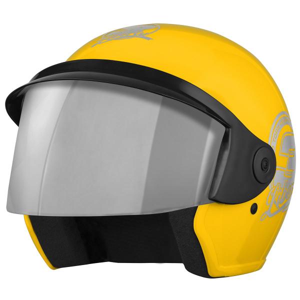 Imagem de Capacete Liberty Three Amarelo Tam. 60 Vis.Cromada