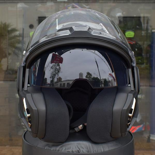 Imagem de Capacete ls2 Advant FF906 Preto Fosco Escamoteável Robocop