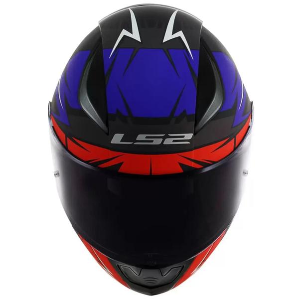 Imagem de Capacete LS2 FF353 Rapid Cromo Fosco Preto Vermelho e Azul n,62