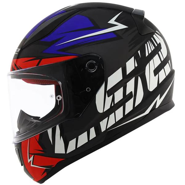 Imagem de Capacete LS2 FF353 Rapid Cromo Fosco Preto Vermelho e Azul n,62