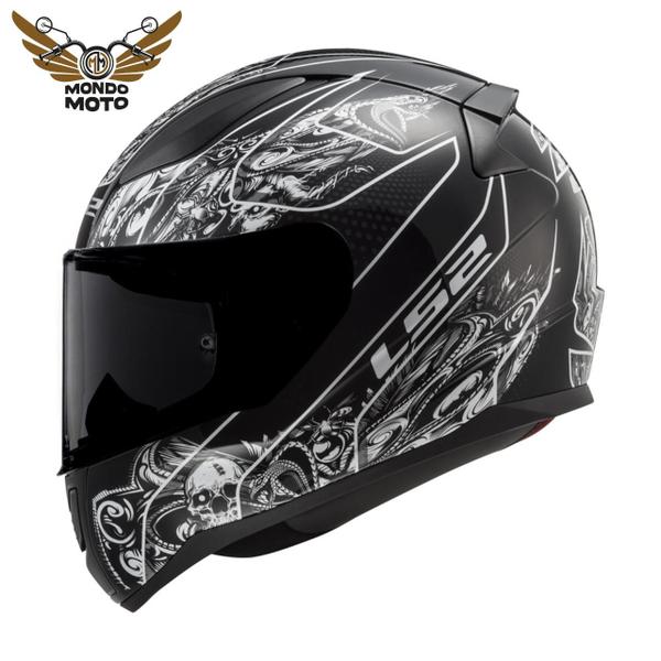 Imagem de Capacete LS2 FF353 Rapid Crypt Preto/Branco N62/XL - Masculino - Feminino