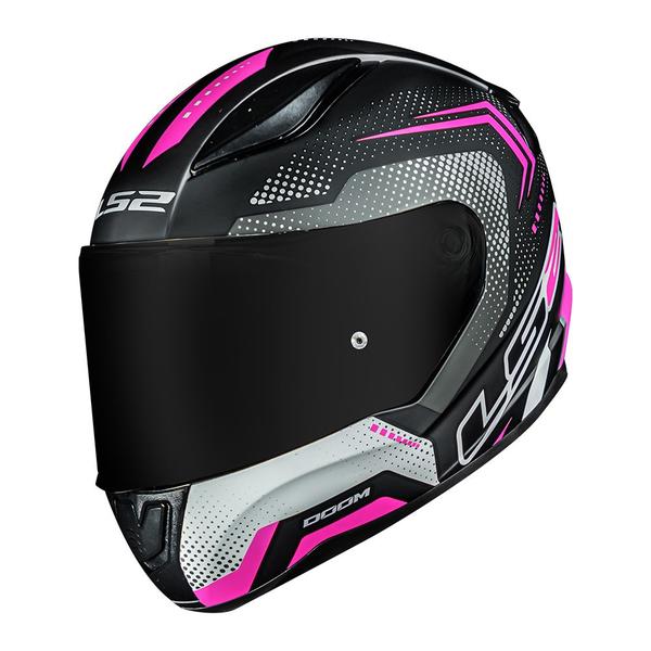 Imagem de Capacete LS2 FF353 Rapid Doom Preto e Rosa Fosco Mais Viseira Camaleão