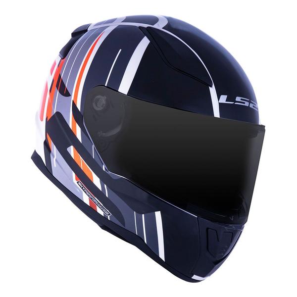 Imagem de Capacete LS2 FF353 Rapid Flag Preto e Laranja Mais Viseira Camaleão