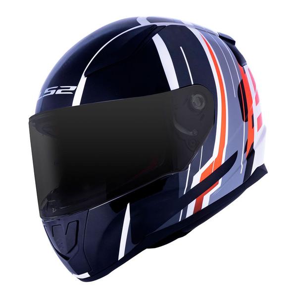 Imagem de Capacete LS2 FF353 Rapid Flag Preto e Laranja Mais Viseira Camaleão