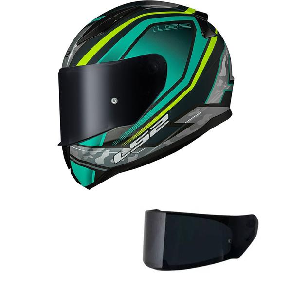 Imagem de Capacete LS2 FF353 Rapid Ufo Verde e Amarelo Mais Viseira Fumê