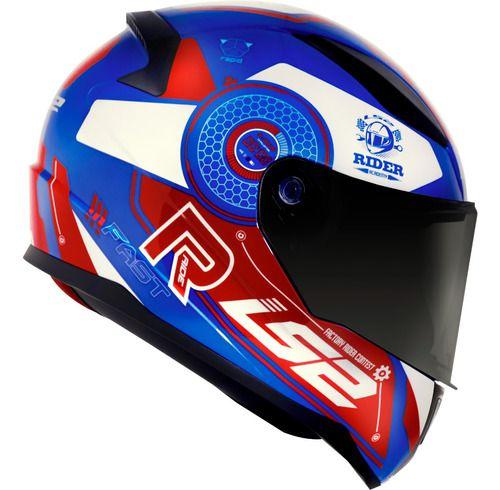 Imagem de Capacete Ls2 Ff353 Stratus Azul Vermelho Branco