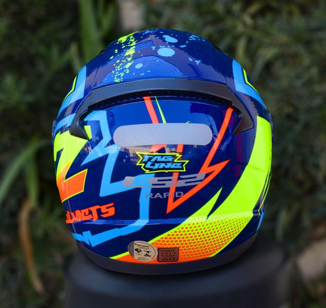 Imagem de Capacete Ls2 FF353 Tagline Azul Amarelo