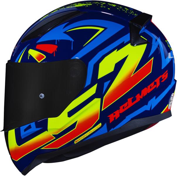 Imagem de Capacete Ls2 FF353 Tagline Azul Amarelo