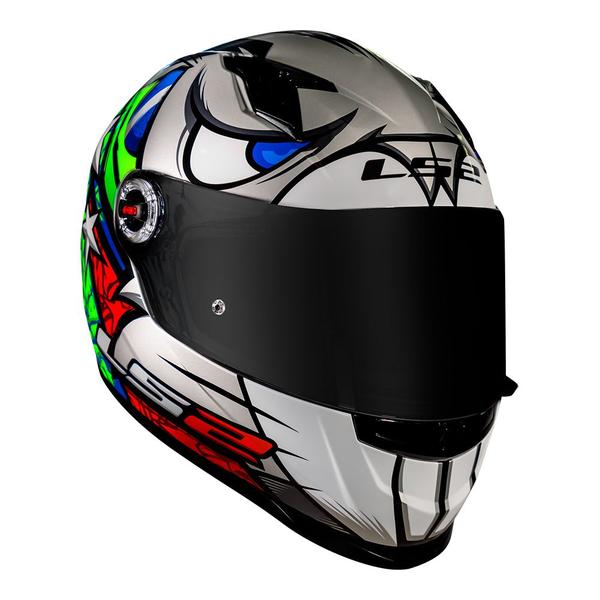 Imagem de Capacete LS2 FF358 Alex Barros Prata Brilhante Masculino e Feminino Fechado