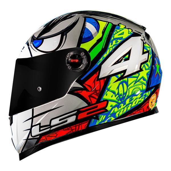 Imagem de Capacete LS2 FF358 Alex Barros Prata Brilhante Masculino e Feminino Fechado