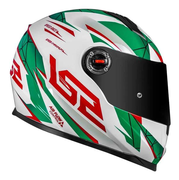 Imagem de Capacete LS2 FF358 Draze branco verde vermelho