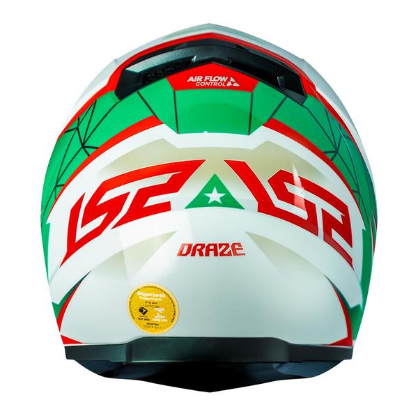 Imagem de Capacete LS2 FF358 Draze Branco Verde Vermelho