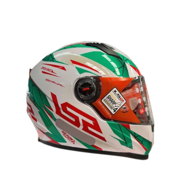 Imagem de Capacete ls2 ff358 draze branco verde vermelho