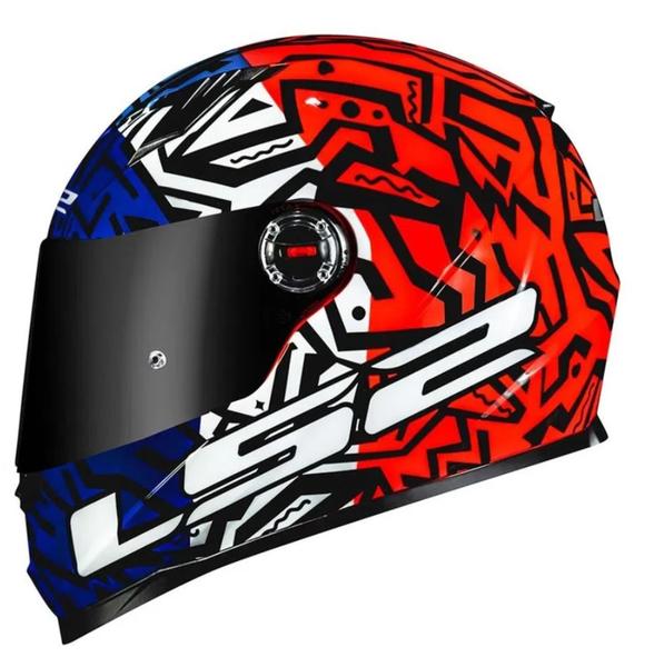 Imagem de Capacete LS2 FF358 Memphis Laranja/Azul/Branco