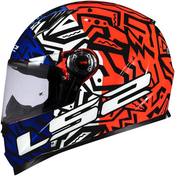 Imagem de Capacete ls2 ff358 memphis laranja azul