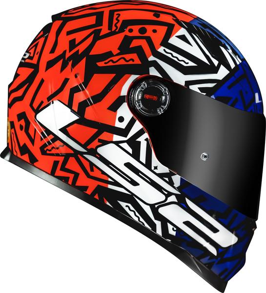 Imagem de Capacete ls2 ff358 memphis laranja azul