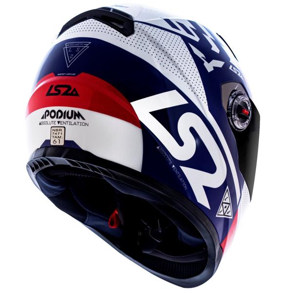 Imagem de Capacete Ls2 FF358 Podium Azul Branco Vermelho Preto