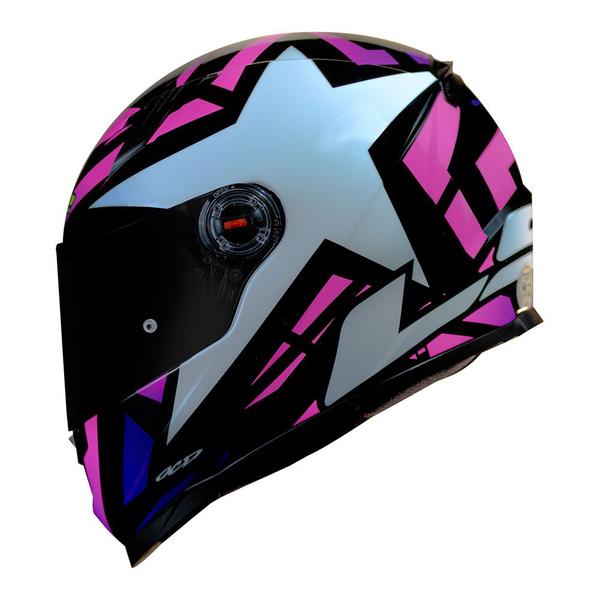 Imagem de Capacete LS2 FF358 Starwar Preto e Rosa Brilhante Masculino e Feminino Fechado