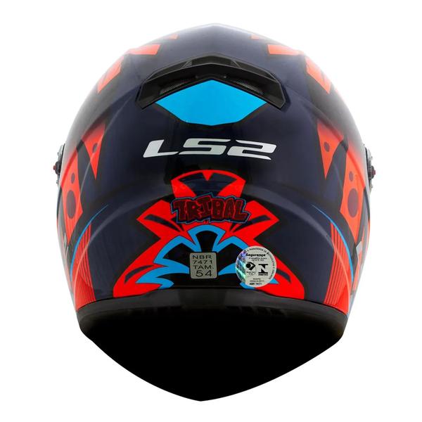 Imagem de Capacete Ls2 FF358 Tribal Orange Laranja azul