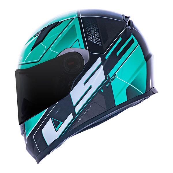 Imagem de Capacete LS2 FF358 Ultra Preto e Verde Brilhante Fechado