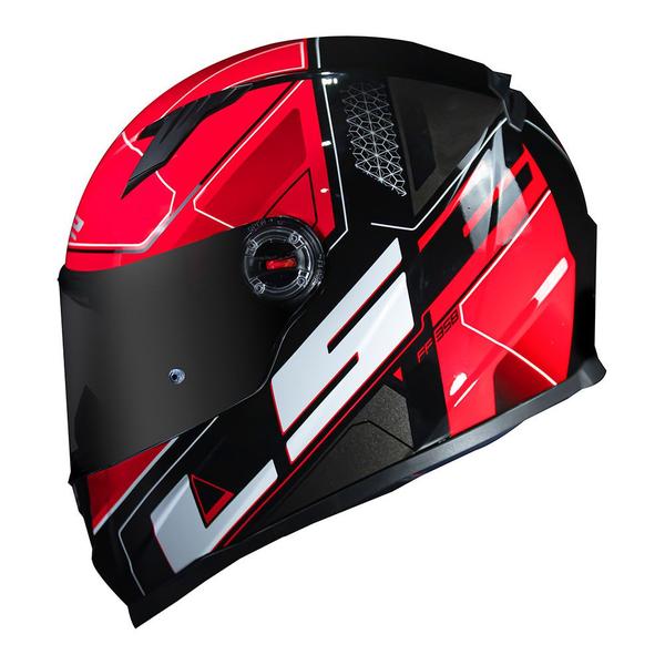 Imagem de Capacete LS2 FF358 Ultra Preto e Vermelho Brilhante Fechado