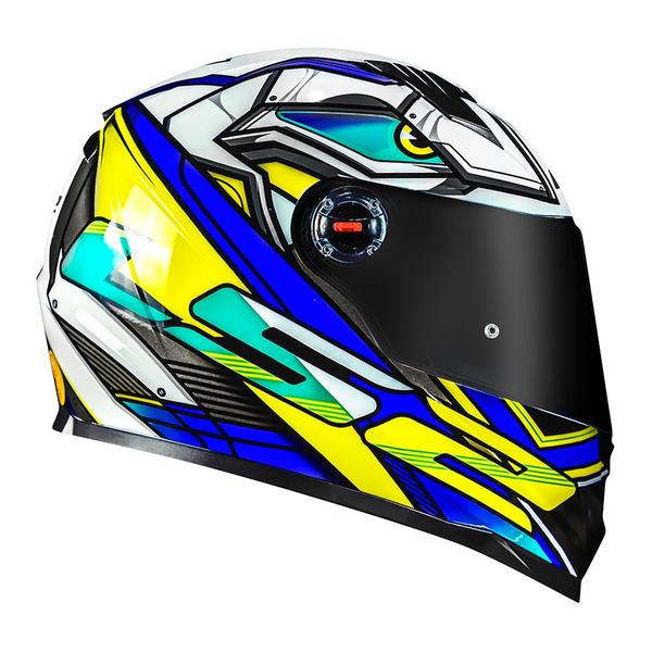 Imagem de Capacete LS2 FF358 Xdron Azul Brilhante Masculino e Feminino Fechado