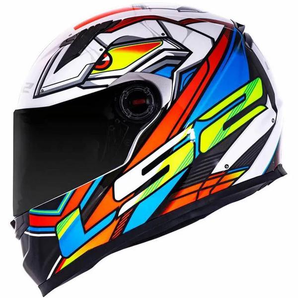 Imagem de Capacete LS2 FF358 XDRON Branco Azul Laranja Fluo