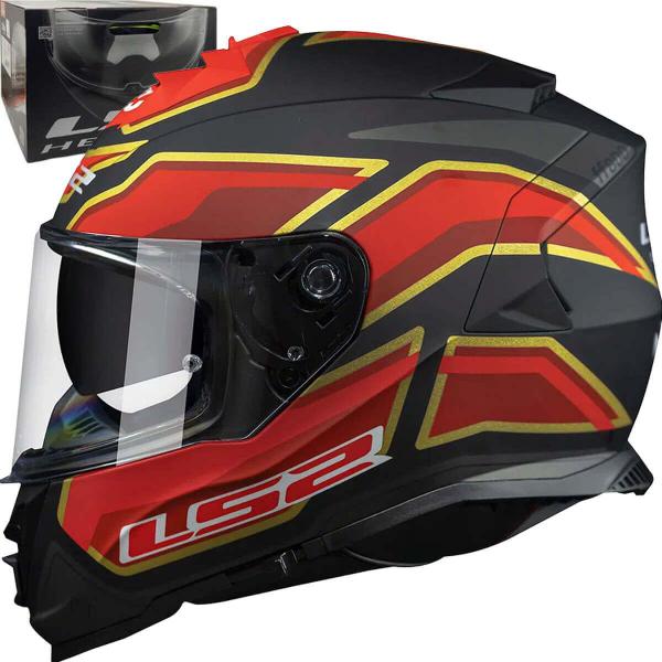 Imagem de Capacete Ls2 FF800 Storm Foggy Preto Fosco/Vermelho Com Óculos Interno