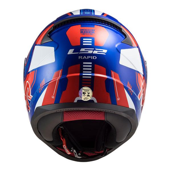 Imagem de Capacete LS2 Rapid Stratus Azul Vermelho e Branco Brilhante