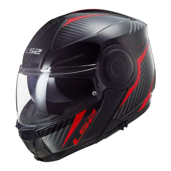 Imagem de Capacete LS2 Scope Skid Preto e Vermelho Brilhante