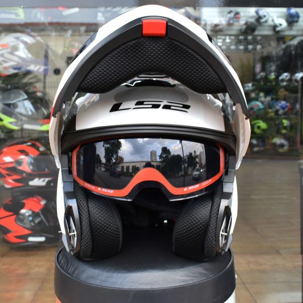 Imagem de Capacete Ls2 Strobe 2 FF908 Autox Branco Robocop Articulado