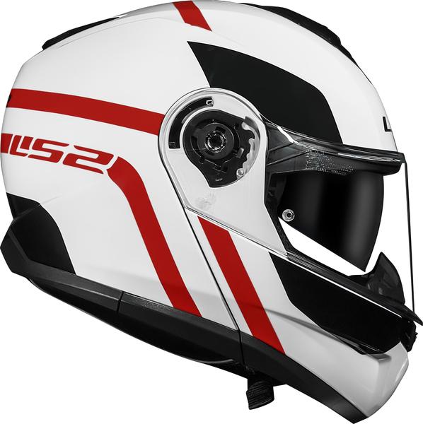 Imagem de Capacete ls2 strobe ii ff908 autox branco vermelho oculos interno