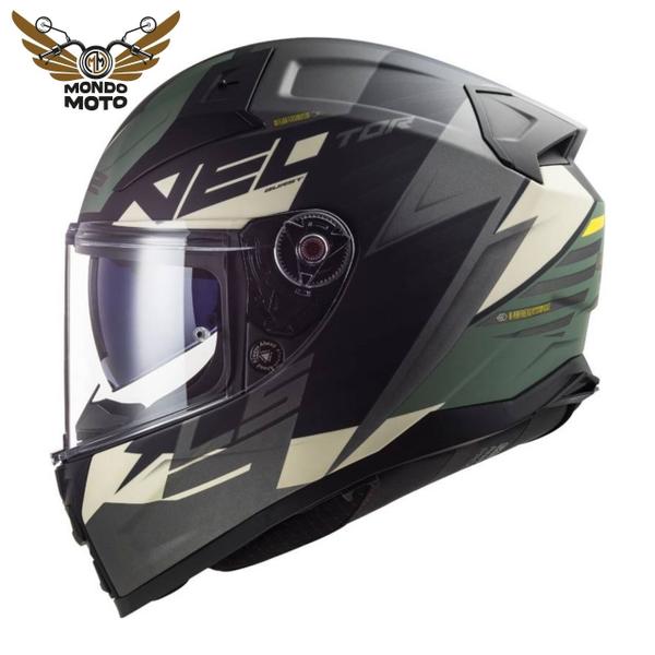 Imagem de Capacete LS2 Vector 2 FF811 Absolute - Preto/Prata/Verde 56/S