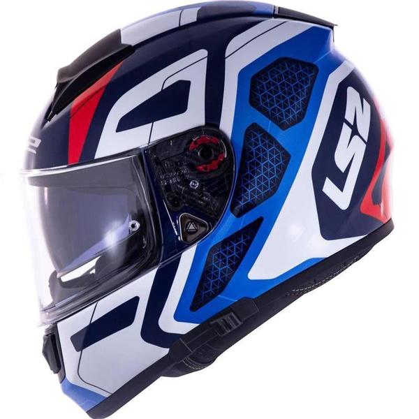 Imagem de Capacete LS2 Vector Evo FF397 Interceptor Azul/Branco/Vermelho (Tri-composto)