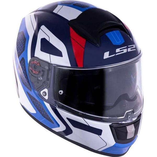 Imagem de Capacete LS2 Vector Evo FF397 Interceptor Azul/Branco/Vermelho (Tri-composto)