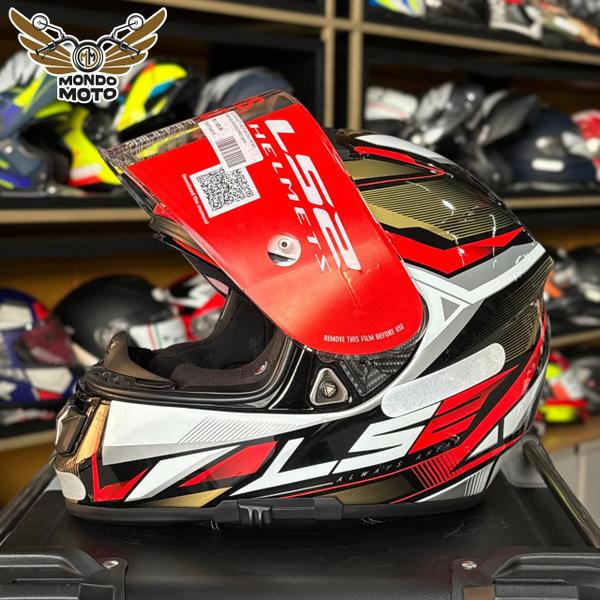 Imagem de Capacete ls2 vector evo ff397 rider silver/gold/red 64/xxl - masculino - feminino - óculos solar interno 