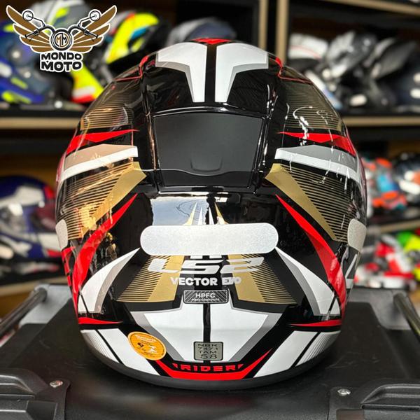 Imagem de Capacete ls2 vector evo ff397 rider silver/gold/red 64/xxl - masculino - feminino - óculos solar interno 