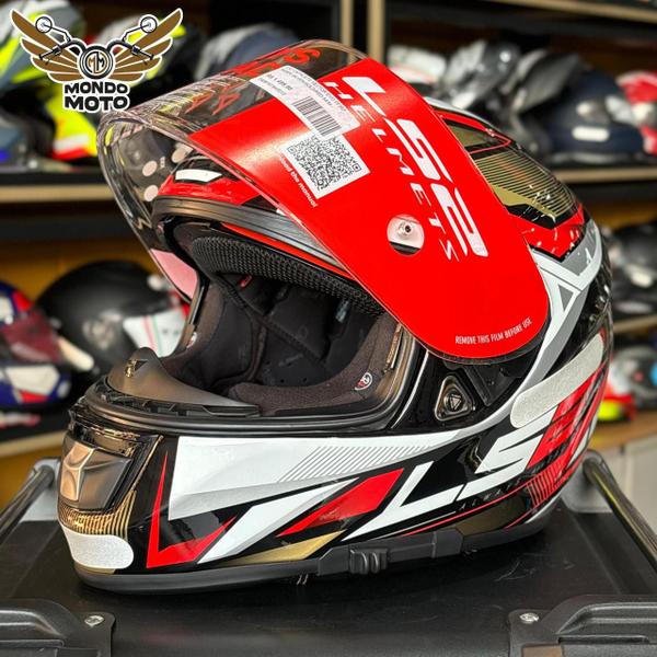 Imagem de Capacete ls2 vector evo ff397 rider silver/gold/red 64/xxl - masculino - feminino - óculos solar interno 