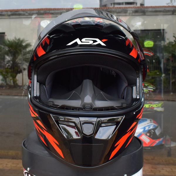 Imagem de Capacete Masculino Asx City Arrow Vermelho Moto + Viseira