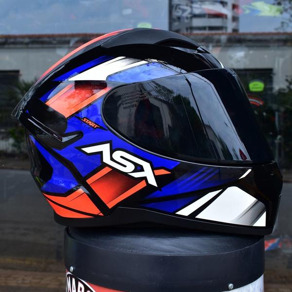 Imagem de Capacete Masculino Asx City Start Azul Esportivo + Viseira