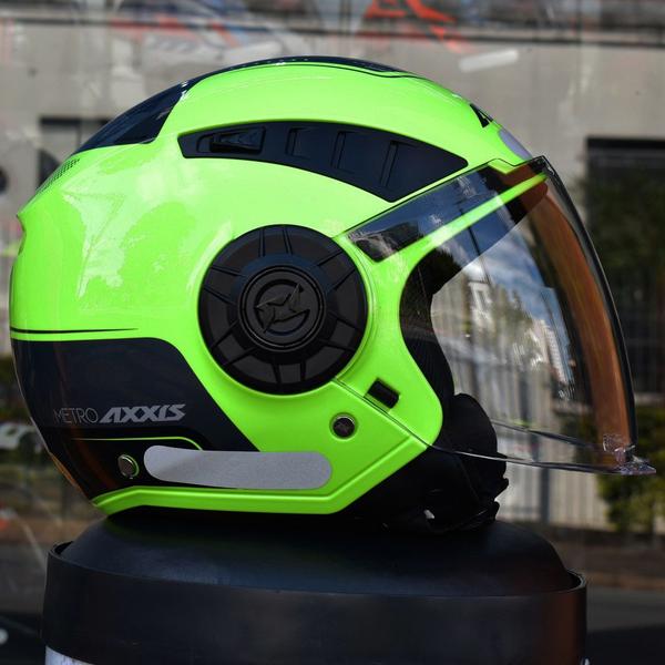 Imagem de Capacete Masculino Axxis Aberto Metro Boulevard Amarelo Moto