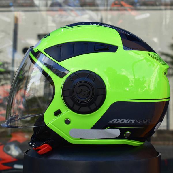 Imagem de Capacete Masculino Axxis Aberto Metro Boulevard Amarelo Moto