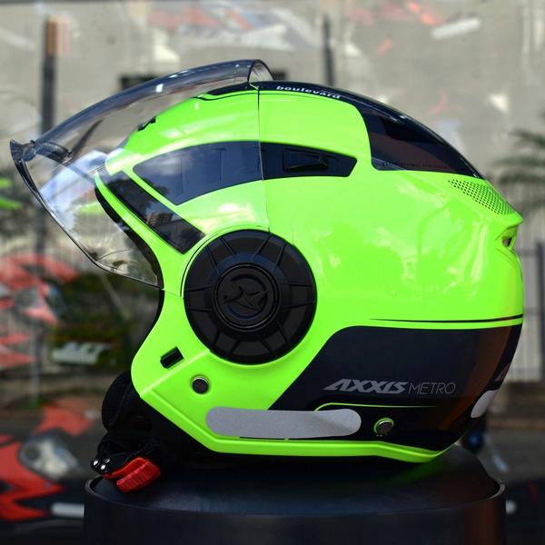 Imagem de Capacete Masculino Axxis Aberto Metro Boulevard Amarelo Moto