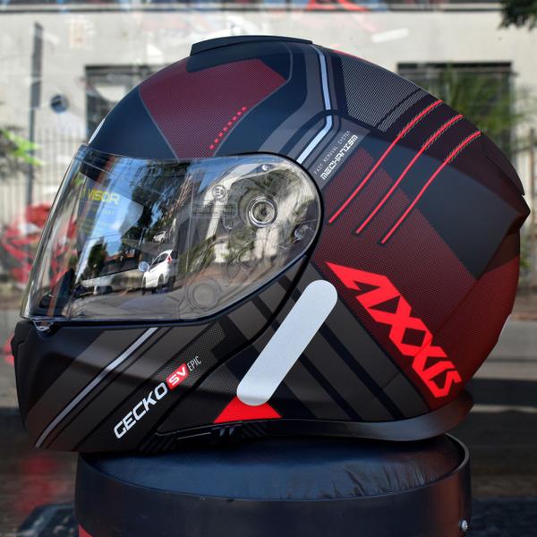 Imagem de Capacete Masculino Axxis Gecko SV Robocop Epic B5 Vermelho