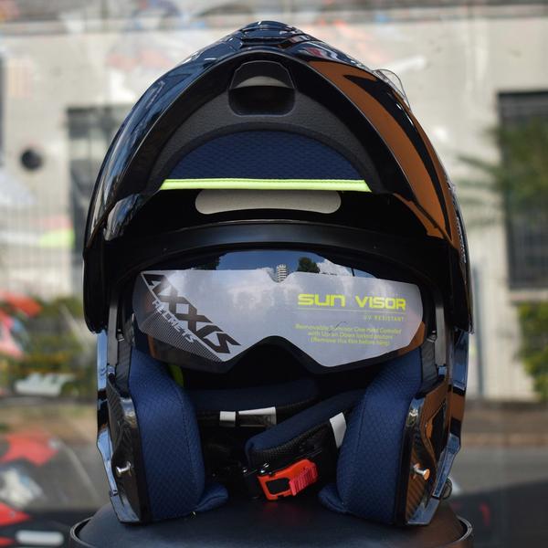 Imagem de Capacete Masculino Axxis Gecko SV Robocop Preto Escamoteavel