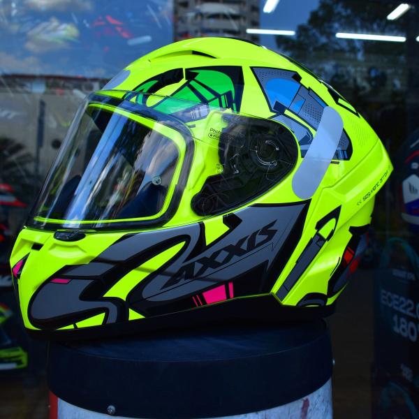 Imagem de Capacete Masculino Axxis Segment Arrows Amarelo Moto Fechado