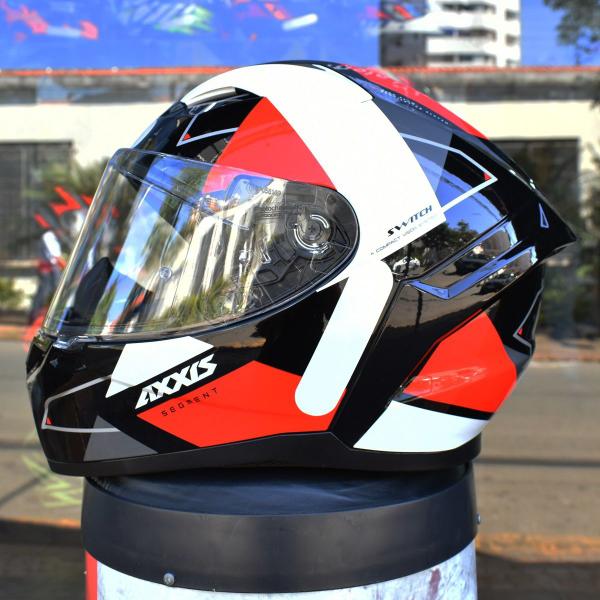 Imagem de Capacete Masculino Axxis Segment Switch Preto Moto Fechado