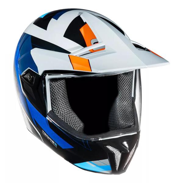 Imagem de Capacete Masculino Bieffe 3 Sport React Cross Cinza Azul