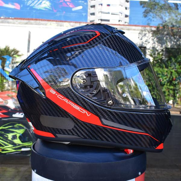 Imagem de Capacete Masculino Bieffe B-Carbon Fibra de Carbono Vermelho