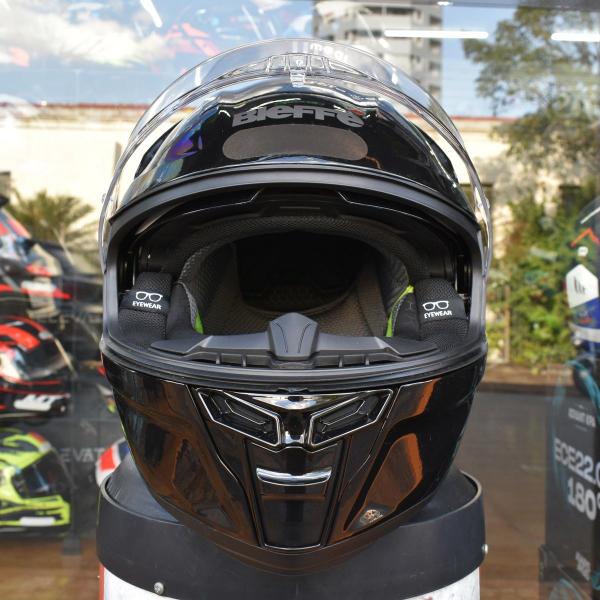 Imagem de Capacete Masculino Bieffe B-Fast Preto Brilho Esportivo Moto